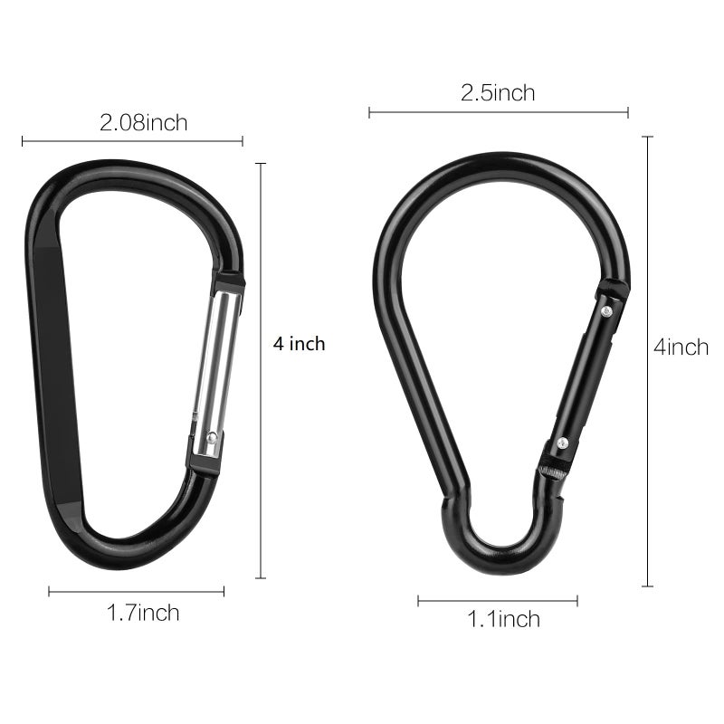 CampTek 10PCS 4"/10cm Large Carabiner Clip,Strong Unlocking Caribeaner Keychain Pack for Backpack Hook, Light Duty Paracord Umbrella e Parachute para Cord Accessories Rop - Image 5